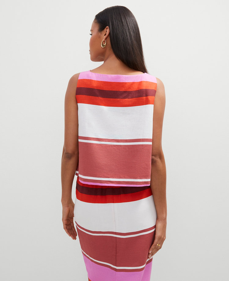 Striped Linen Blend Tank Top