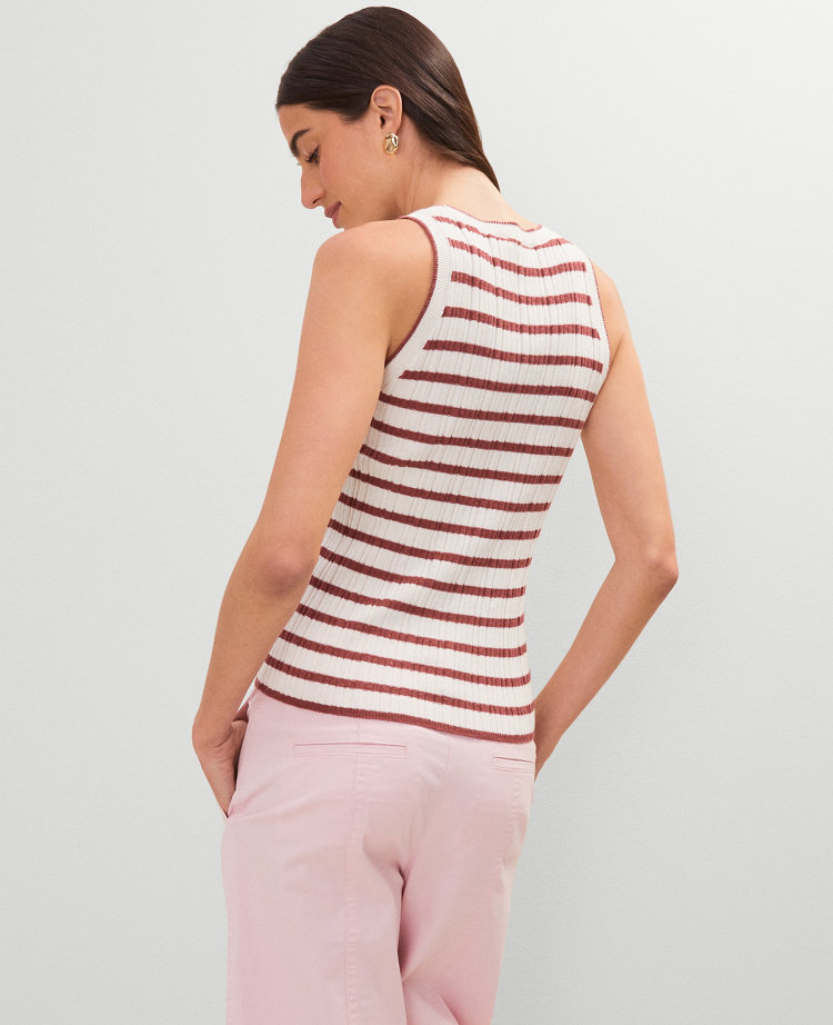 Weekend Collection Striped Sweater Tank Top