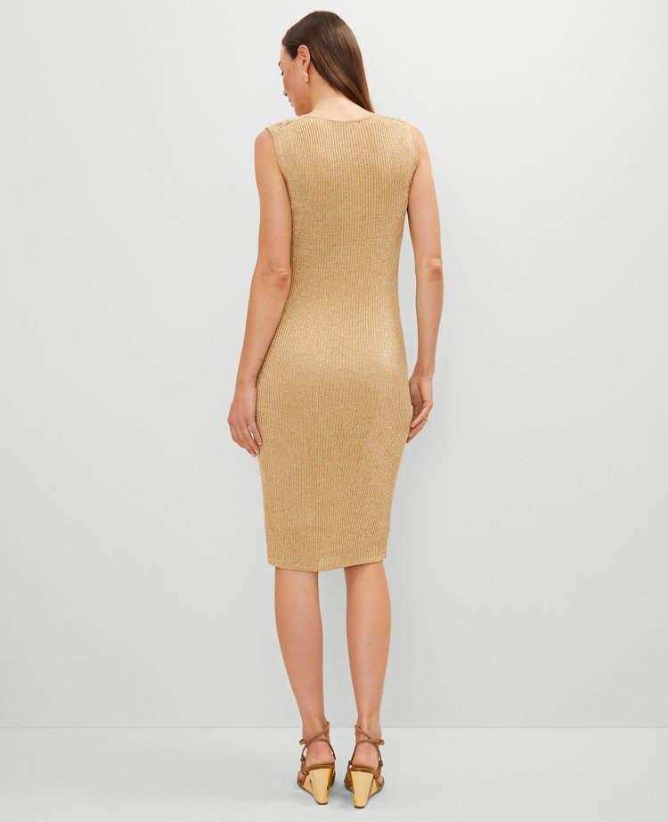 Ribbed Lurex Midi Dress