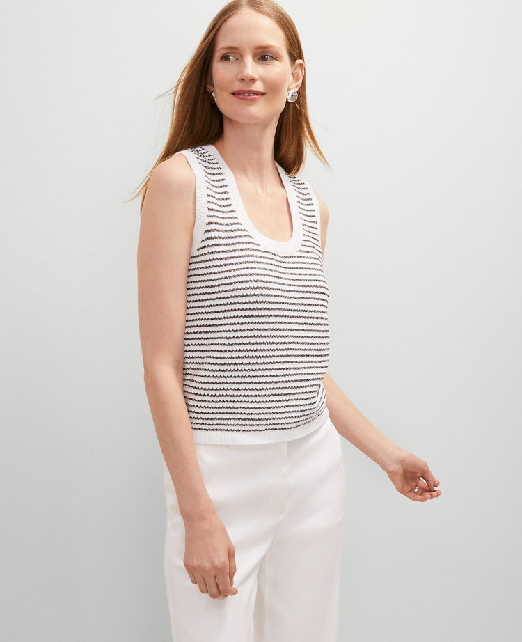 Metallic Striped Sweater Shell