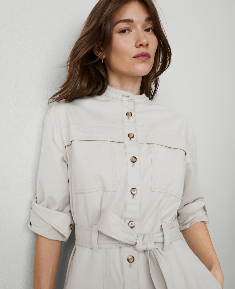 Petite Weekend Collection Stand Collar Utility Jumpsuit