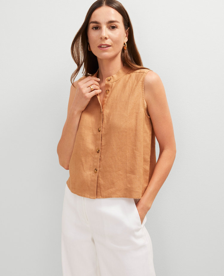 Linen Sleeveless Shirt