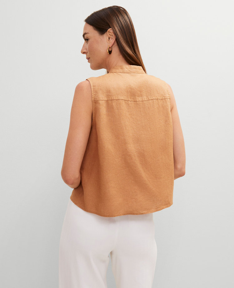 Linen Sleeveless Shirt