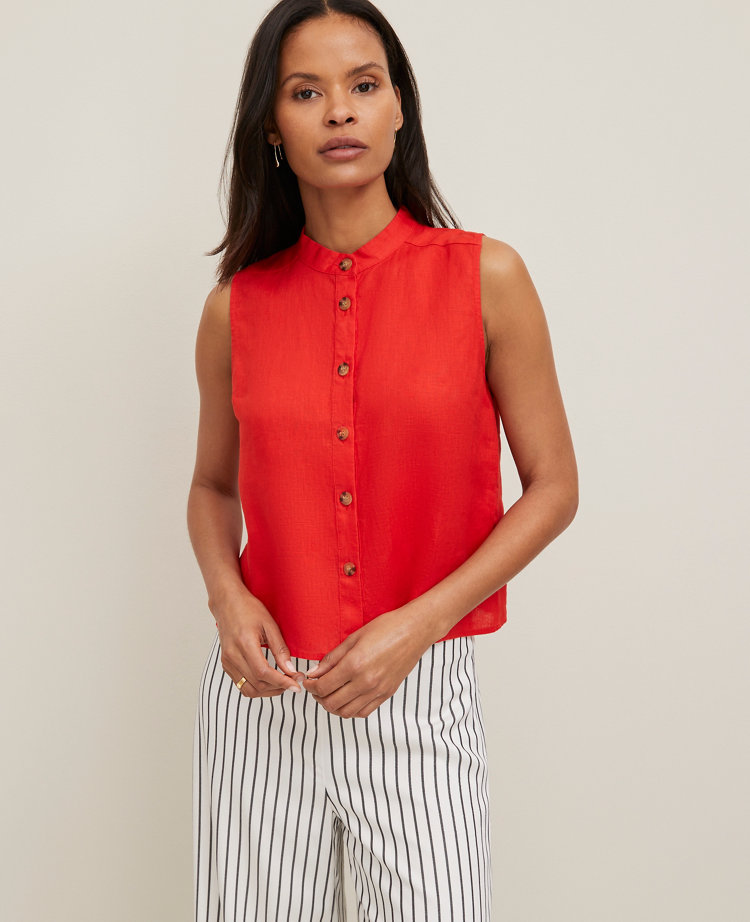 Linen Sleeveless Shirt