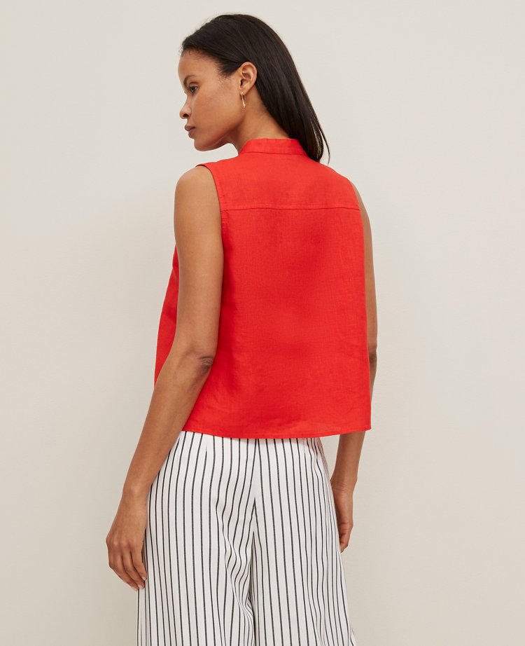 Linen Sleeveless Shirt