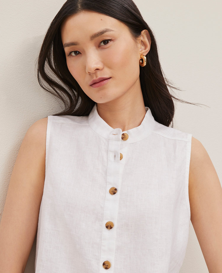 Linen Sleeveless Shirt