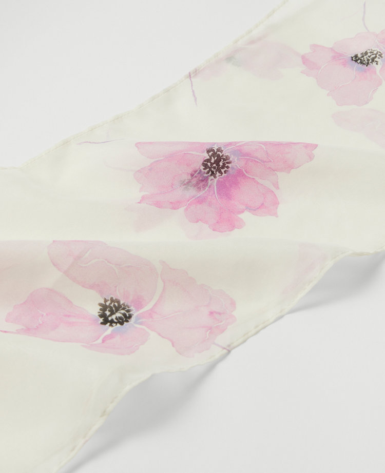 Floral Skinny Silk Scarf