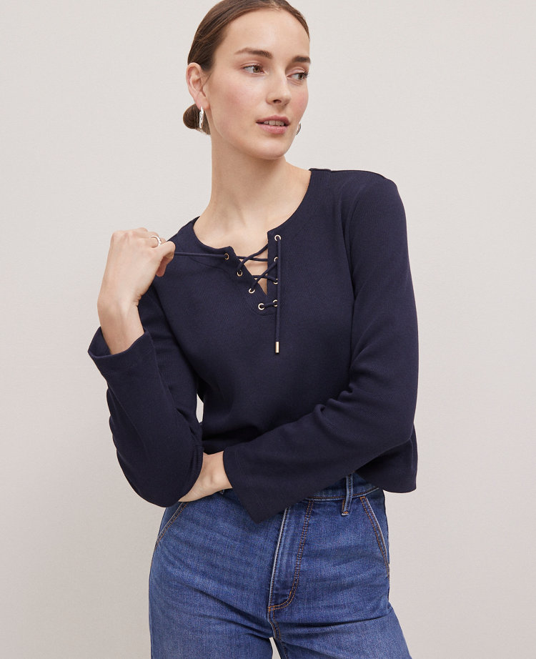 Weekend Collection Lace-Up Top