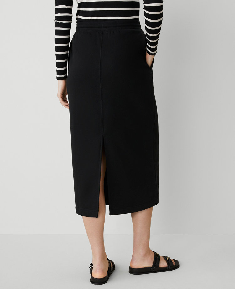Petite Weekend Collection Fleece Drawstring Midi Skirt