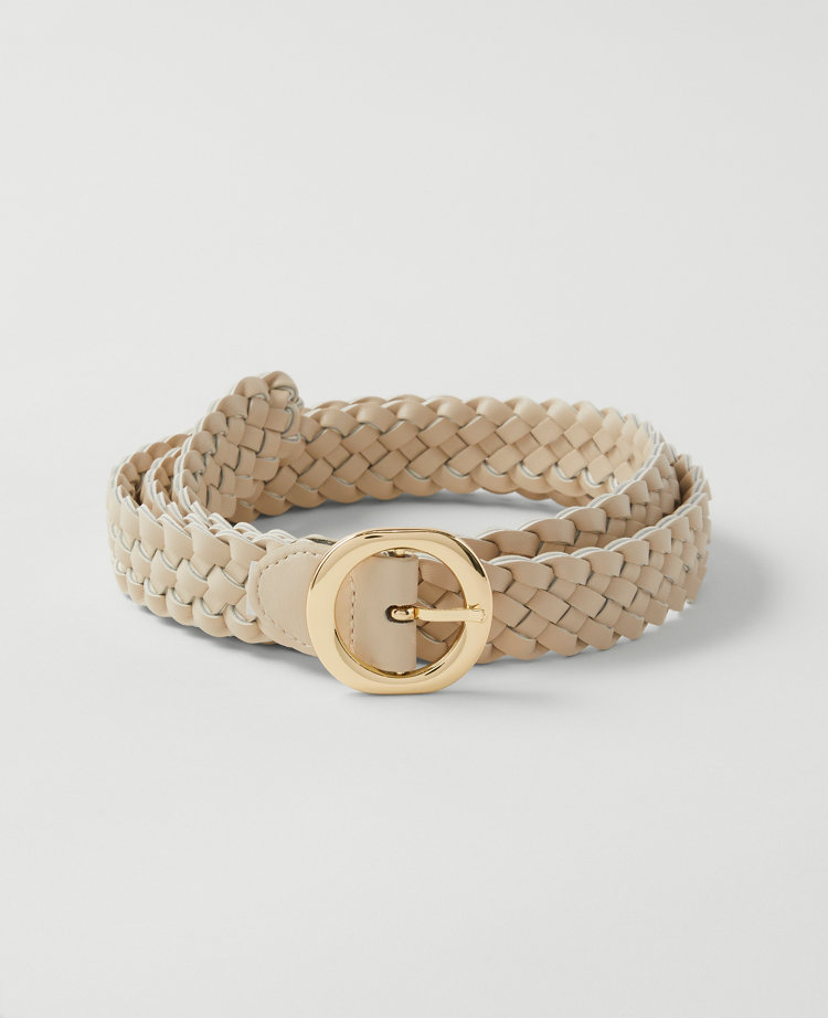 Circle Buckle Braided Belt