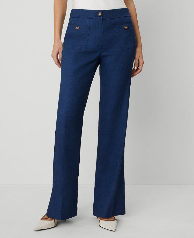 Ann Taylor The Patch Pocket Boot Pant Linen Blend