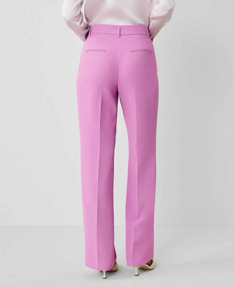 The Petite Side-Zip Straight Pant in Fluid Crepe
