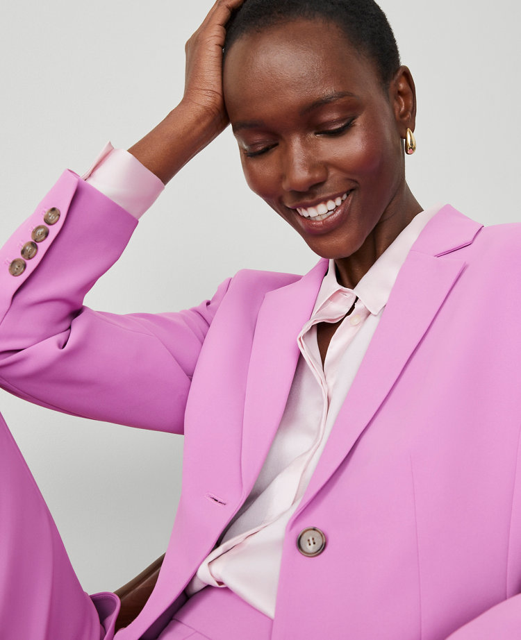 The Petite Two-Button Blazer in Fluid Crepe