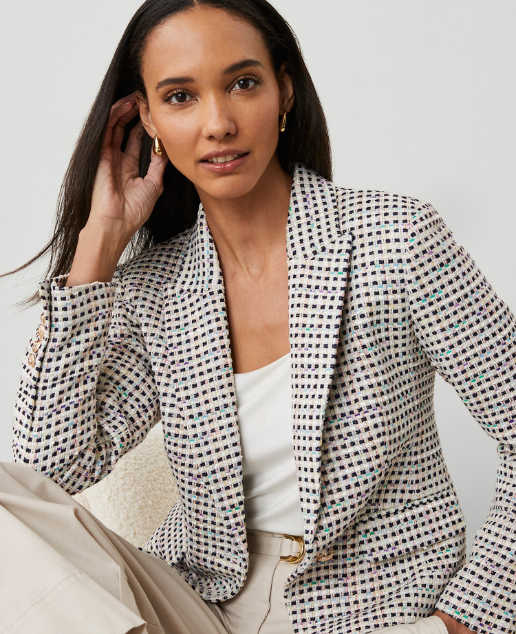 Petite Tweed Fitted Blazer