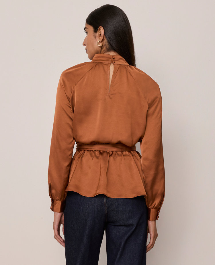 Satin Tie Waist Blouse