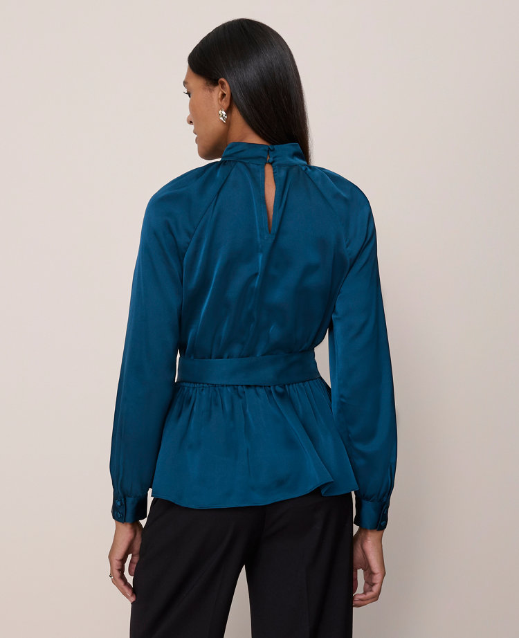 Satin Tie Waist Blouse