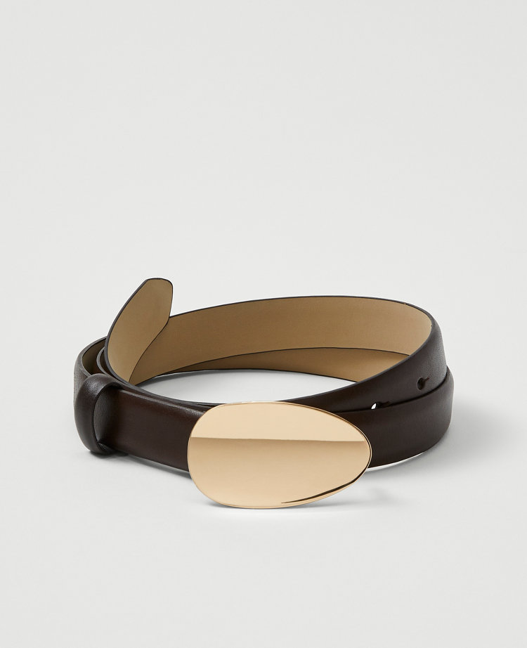 Leather Oval Buckle Belt