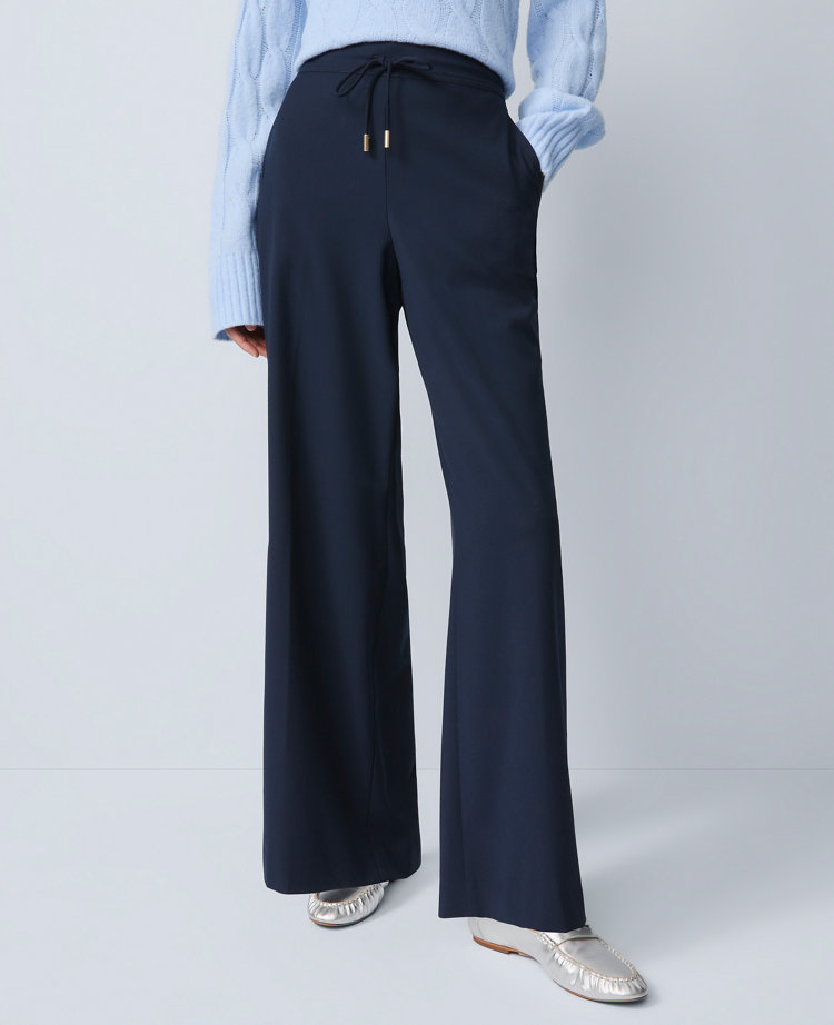 Ann Taylor Wide-leg Jogger Pant In Blue