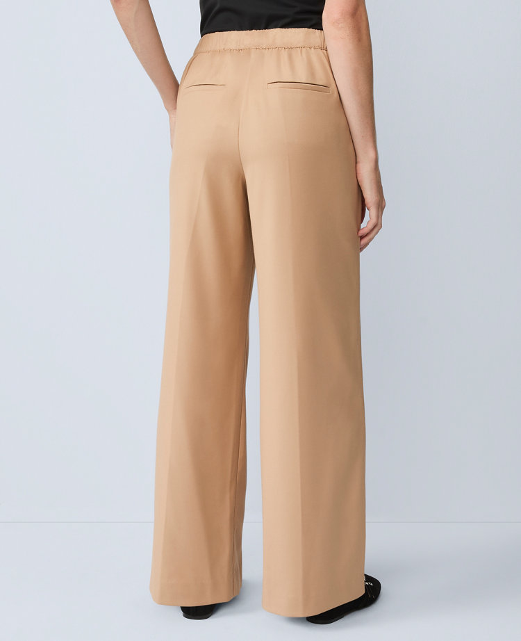 Ann Taylor Wide-leg Jogger Pant In Brown