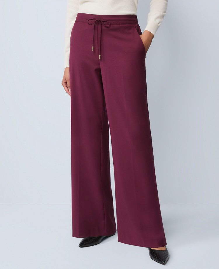 Ann Taylor Wide-leg Jogger Pant In Purple