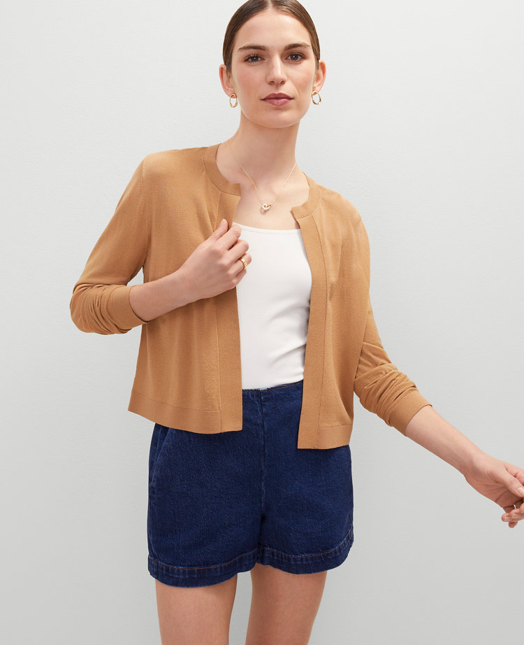 Cropped Open Cardigan