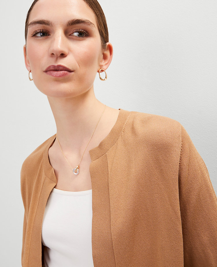 Cropped Open Cardigan