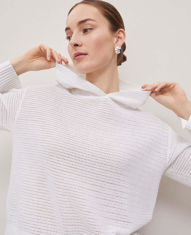 Petite Weekend Collection Textured Hoodie Sweater