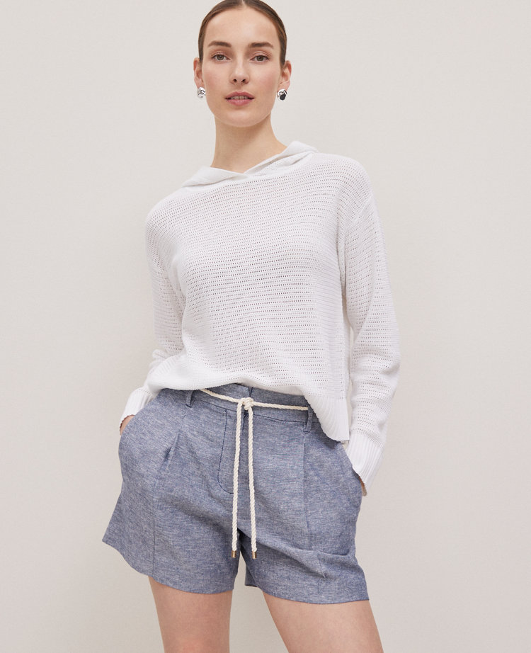Petite Weekend Collection Textured Hoodie Sweater