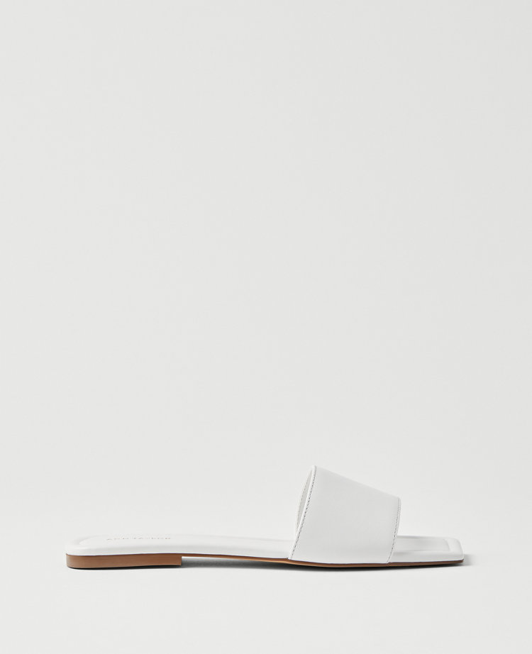 Chain Leather Slide Sandals