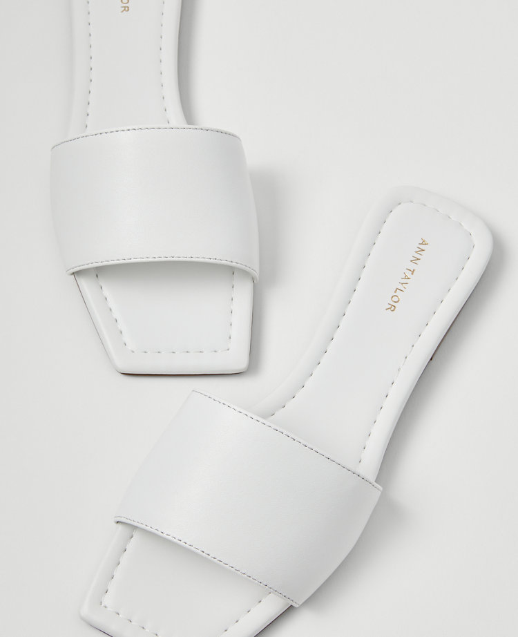 Chain Leather Slide Sandals