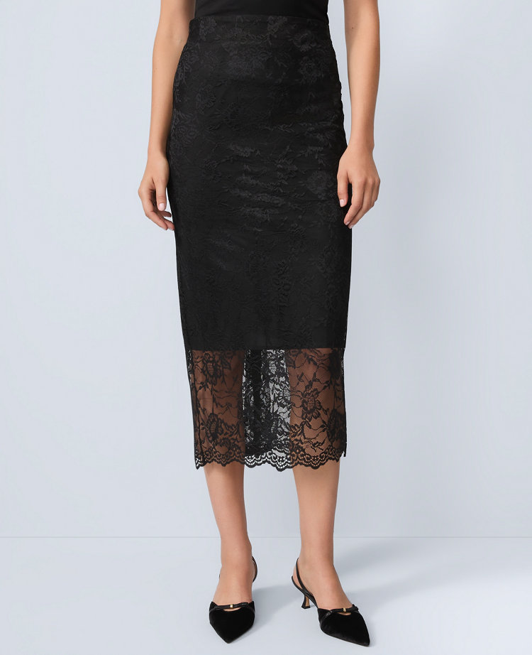 Lace Clean Midi Skirt