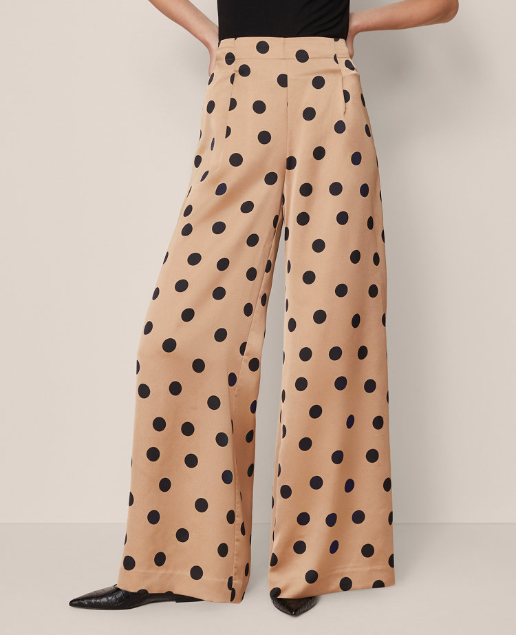 The Dotted Dramatic Wide-Leg Satin Pant