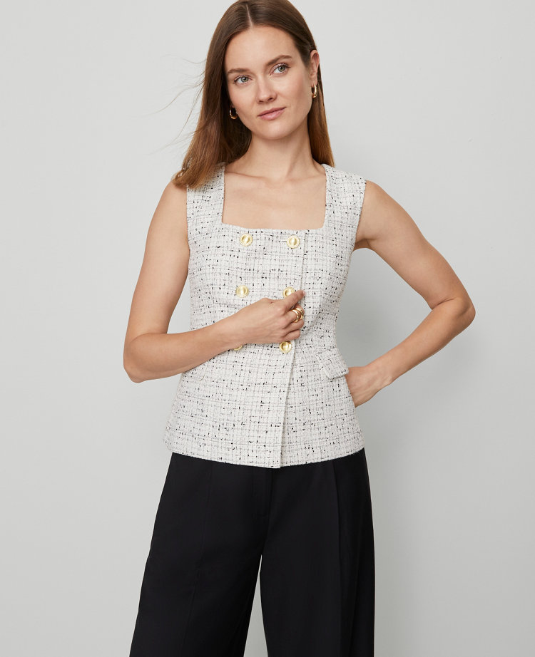 Tweed Square Neck Vest