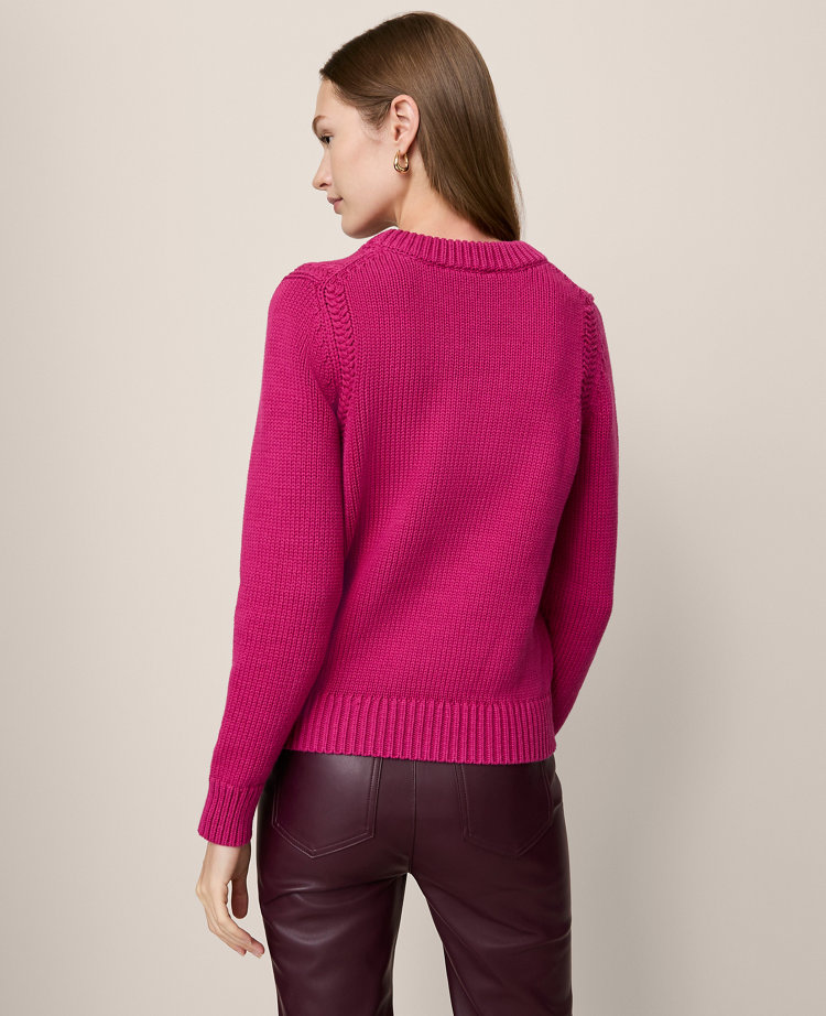 Ann Taylor Chunky Wedge Sweater In Purple