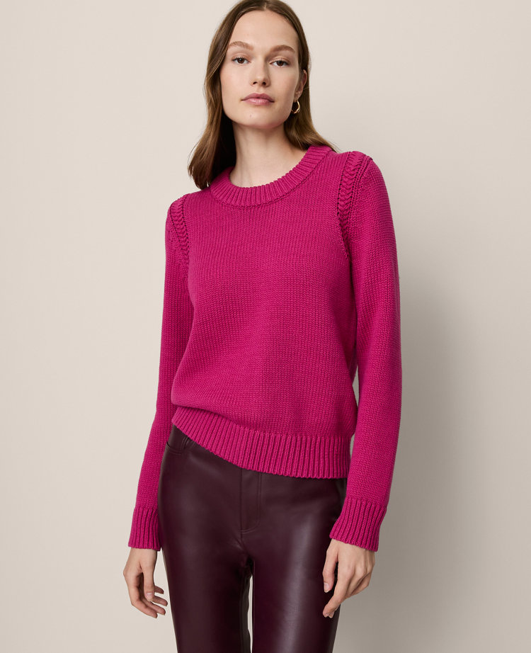 Ann Taylor Chunky Wedge Sweater In Purple