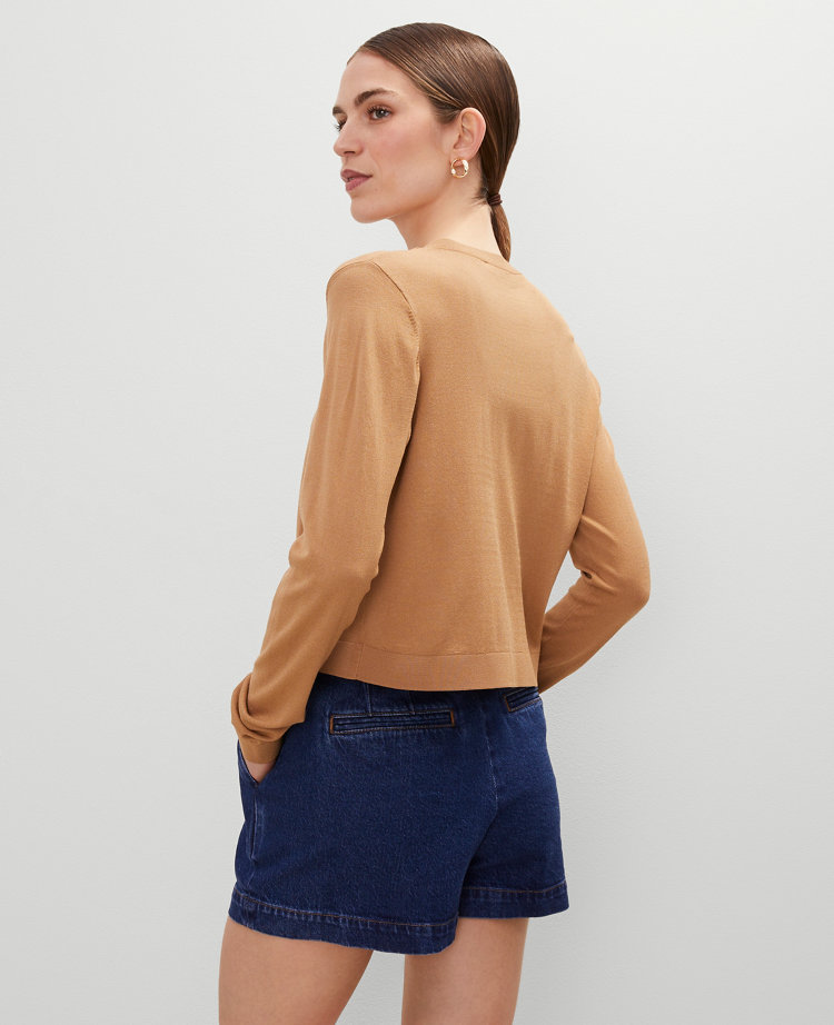 Petite Cropped Open Cardigan