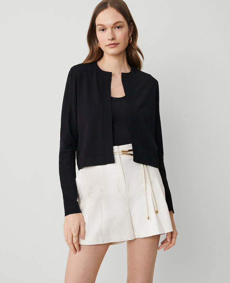 Ann Taylor Petite Cropped Open Cardigan