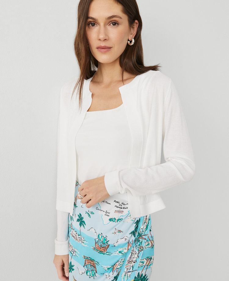 Petite Cropped Open Cardigan