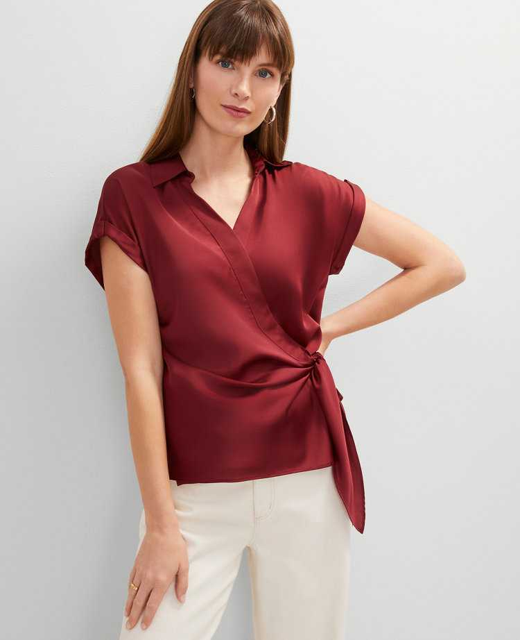 Collared Tie Waist Top