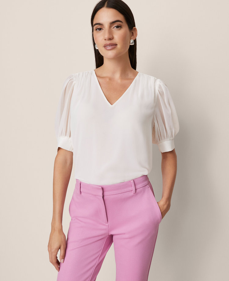 Puff Sleeve V-Neck Popover
