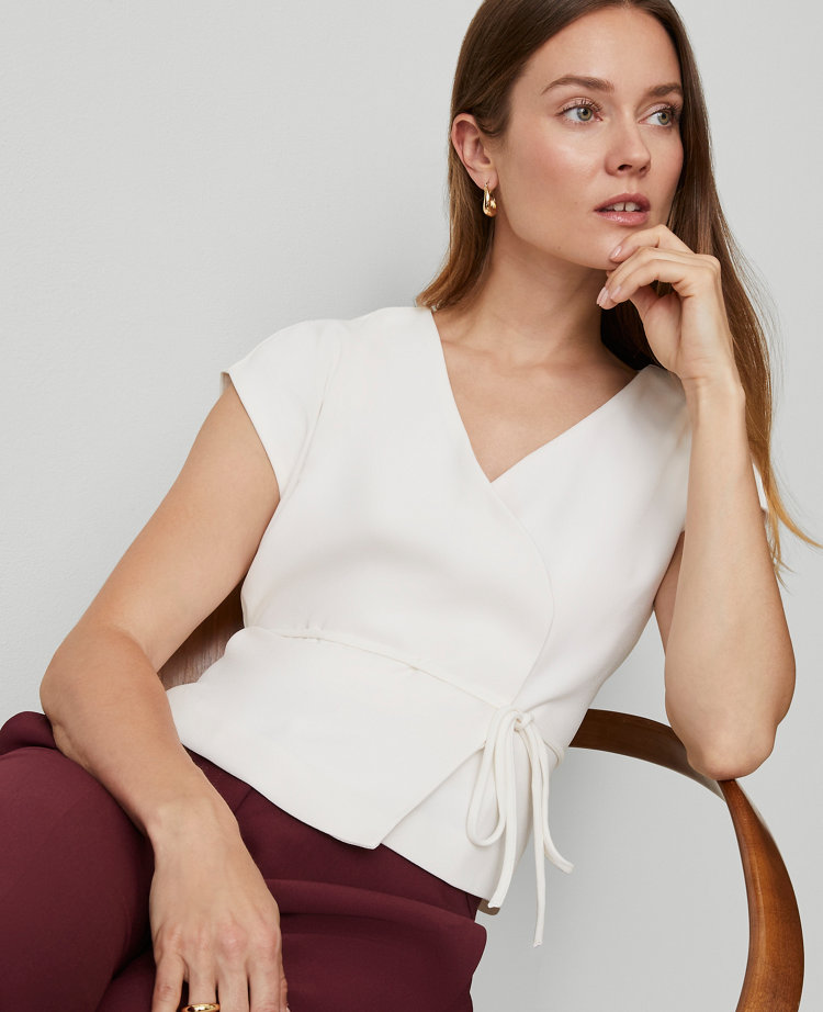 Wrap Tie Waist Blouse