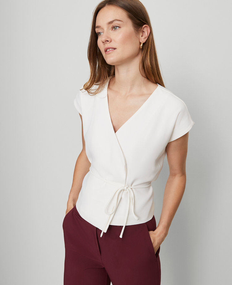 Wrap Tie Waist Blouse