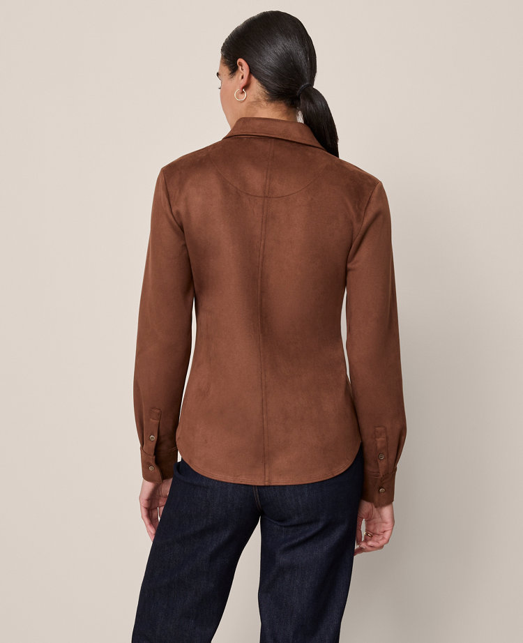 Faux Suede Pocket Shirt