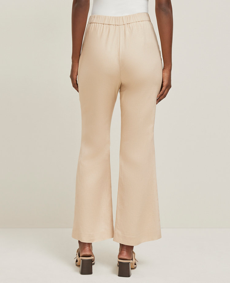 The Petite Flare Ankle Pant in Linen Blend