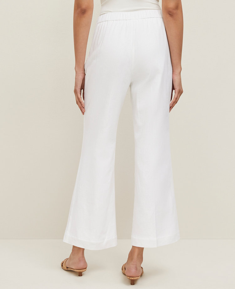 The Petite Flare Ankle Pant in Linen Blend