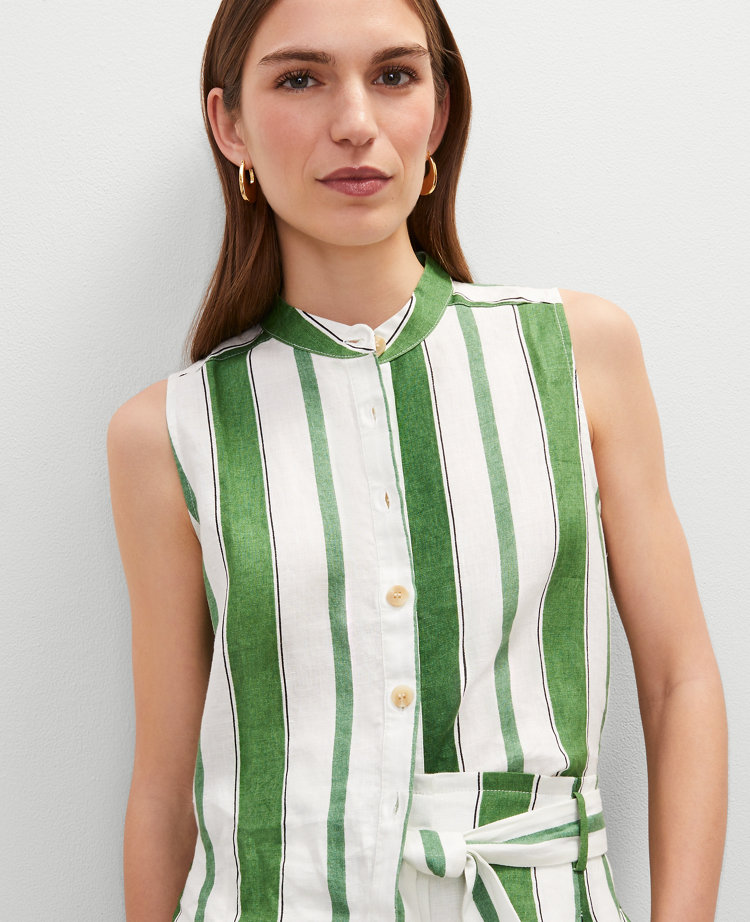 Striped Linen Tank Top