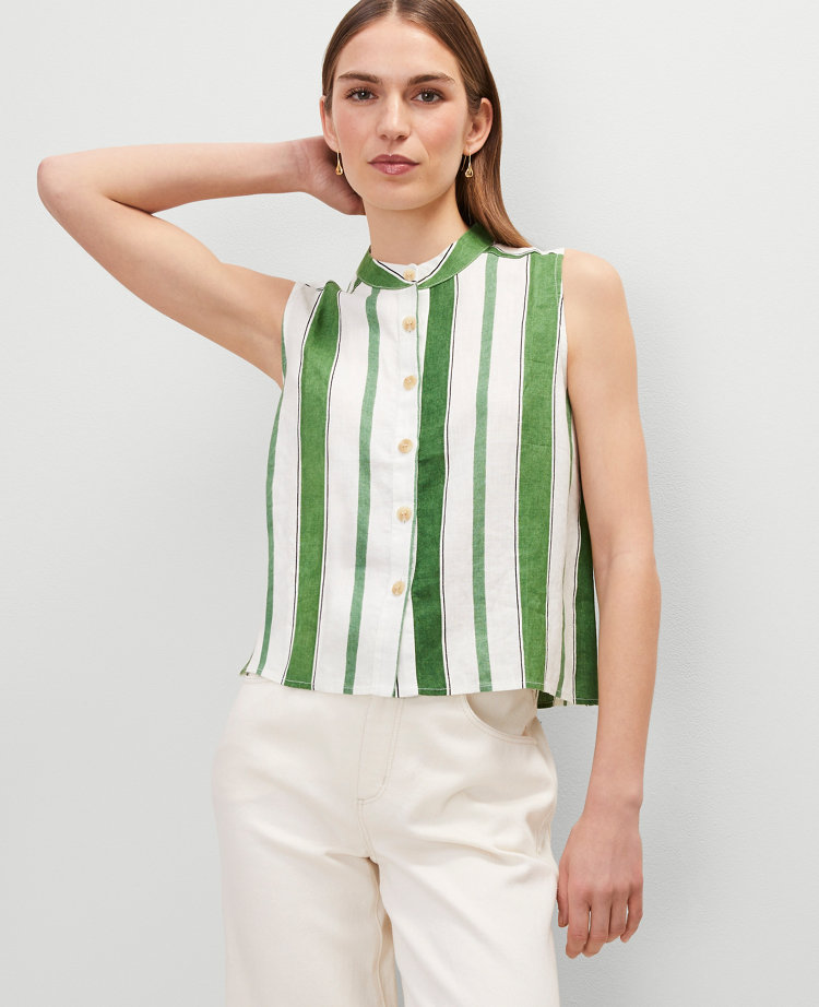Striped Linen Tank Top