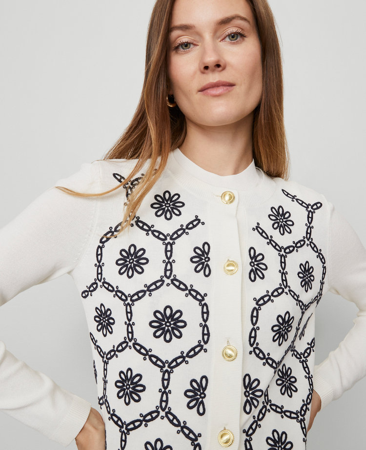 Floral Embroidered Cardigan