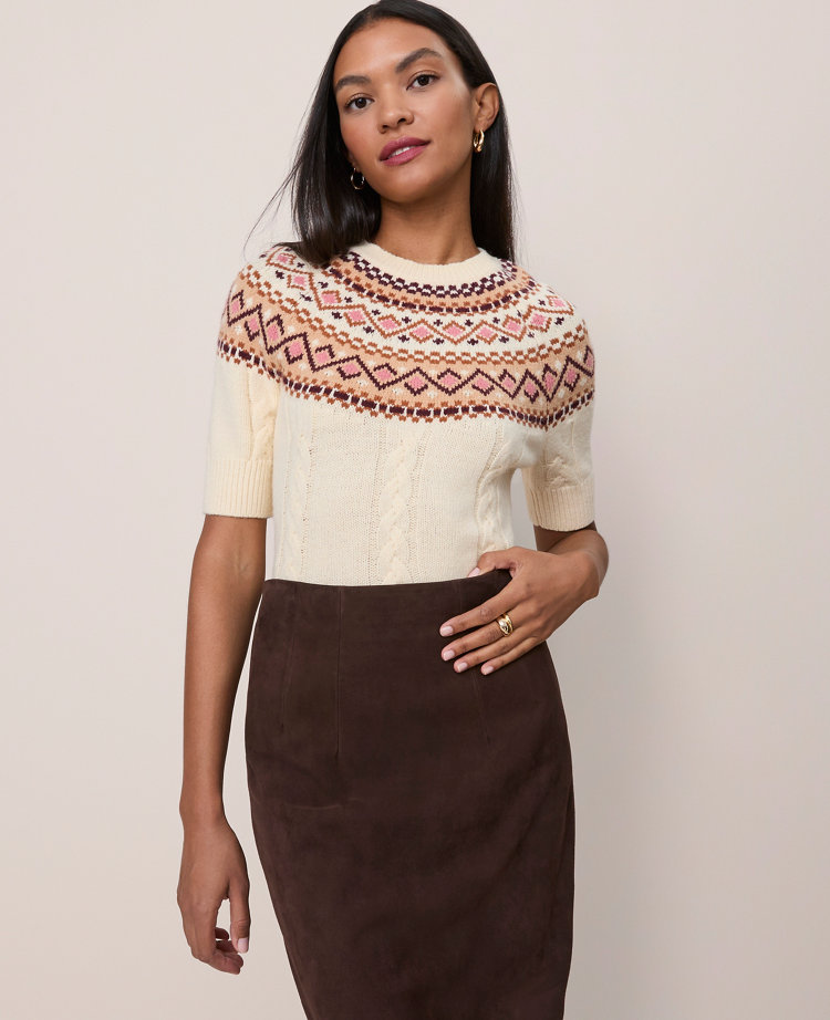 Fair Isle Cable Sweater Tee