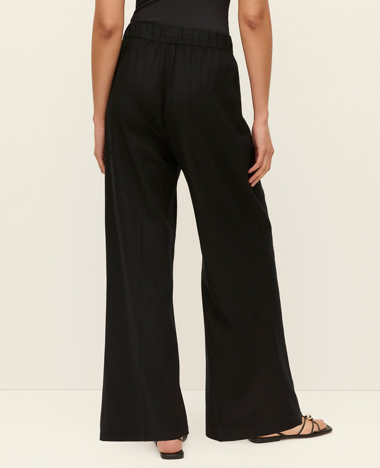 Petite Pull-On Wide-Leg Pant in Linen Blend